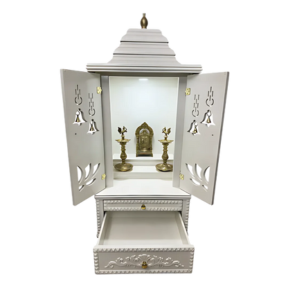 Vedmangal Teak Wood Mandap (White) open door view