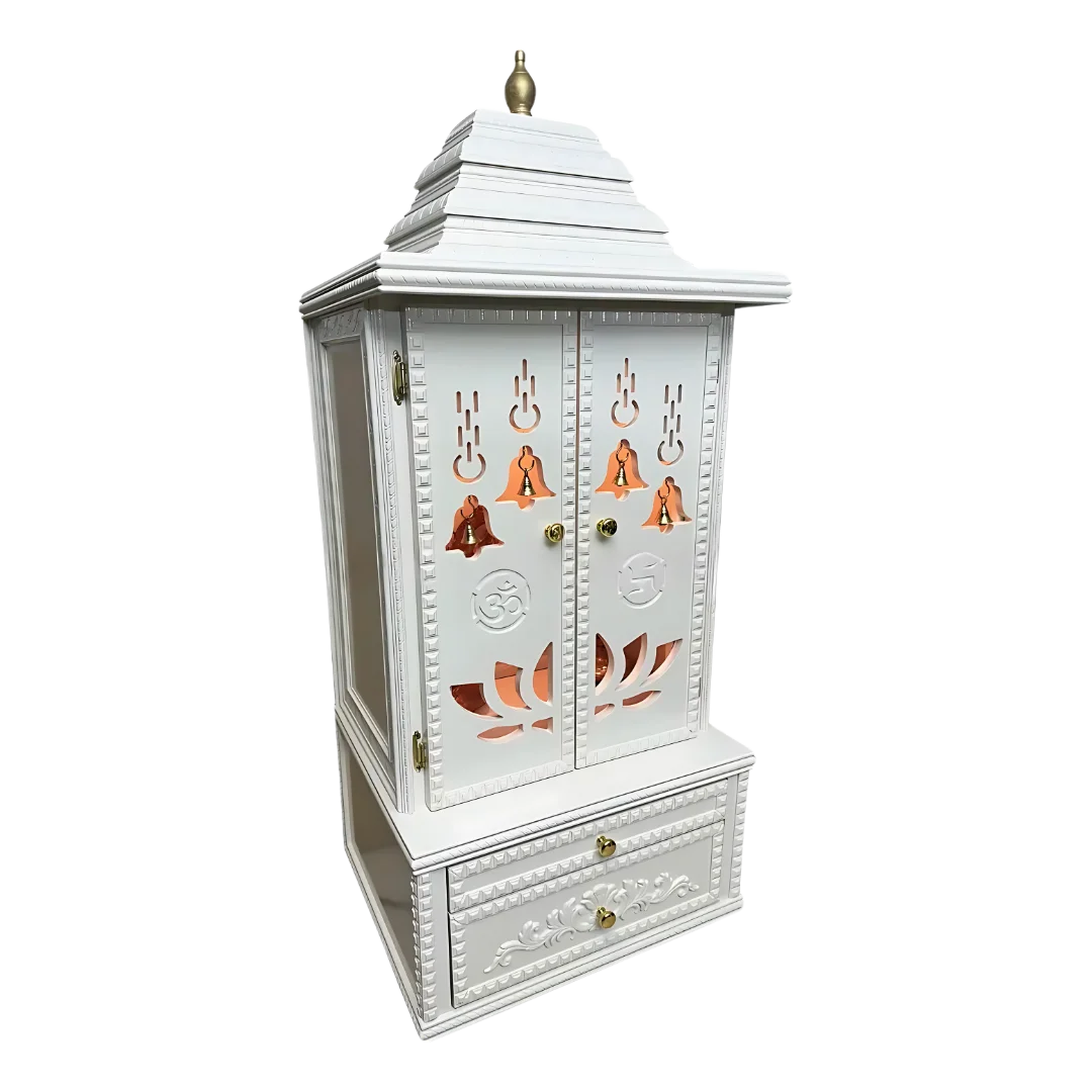 Vedmangal Teak Wood Mandap (White) side angle