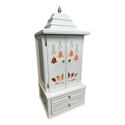 Vedmangal Teak Wood Mandap (White) side angle