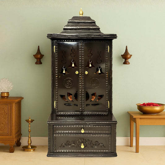 Vedmangal Teak Wood Mandap (Dark Brown) lifestyle view 