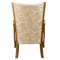Velencia Teak Wood Fabric Upholstered Arm Chairs (Teak Gold) Back View