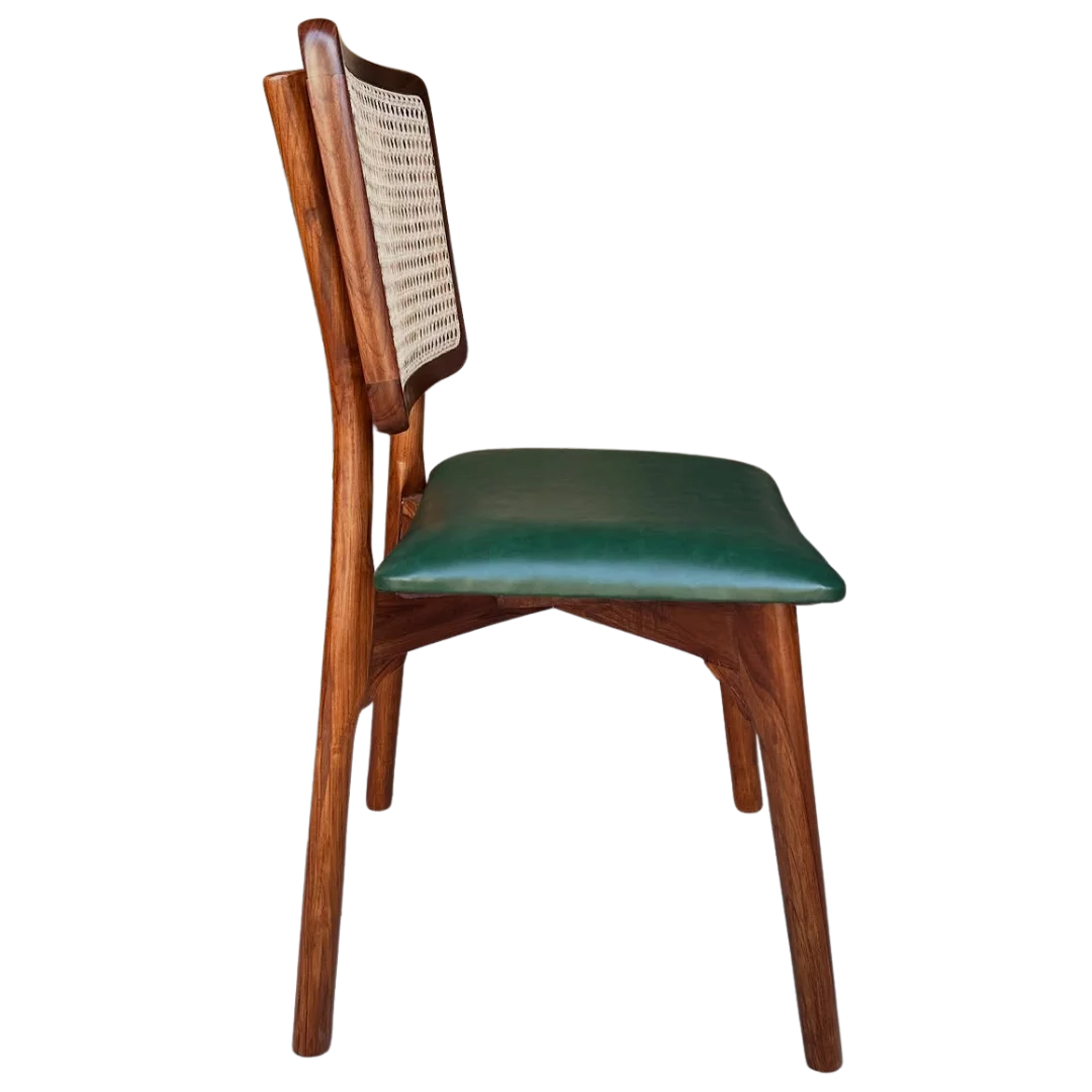 Velin Cane Wood Dining Chair side view