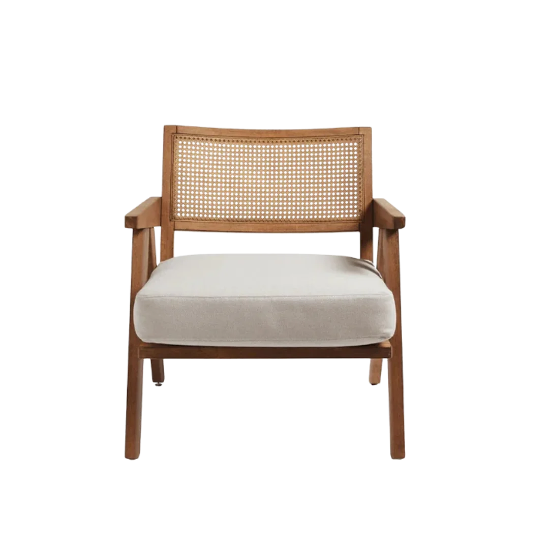 Velora Teak Cane Lounge Chair