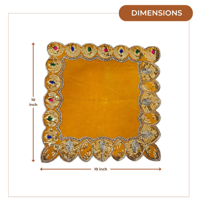 Velvet Pooja Aasan with Decorative Golden Border dimensions