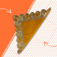 Velvet Pooja Aasan with Decorative Golden Border fold  view 