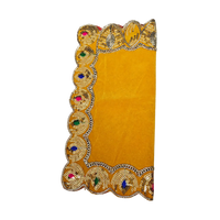 Velvet Pooja Aasan with Decorative Golden Border fold view