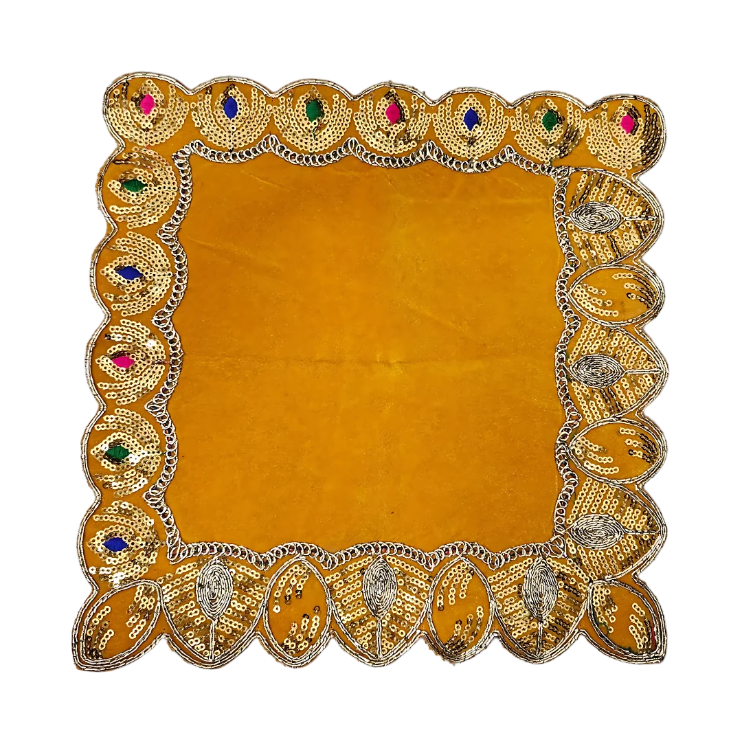Velvet Pooja Aasan with Decorative Golden Border