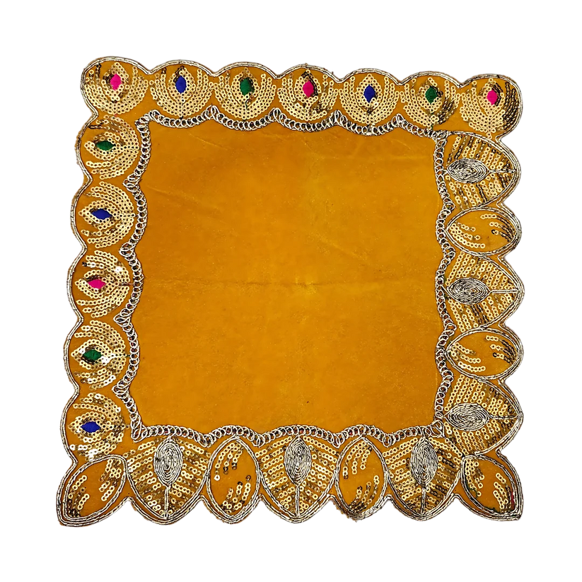 Velvet Pooja Aasan with Decorative Golden Border