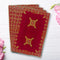 Velvet Red Swastik Embroidered Pooja Aasan with Golden Mirror Work main view