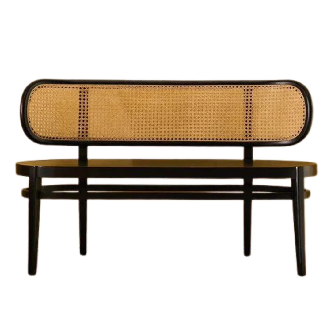 Velvora Teak Wood Bench Black