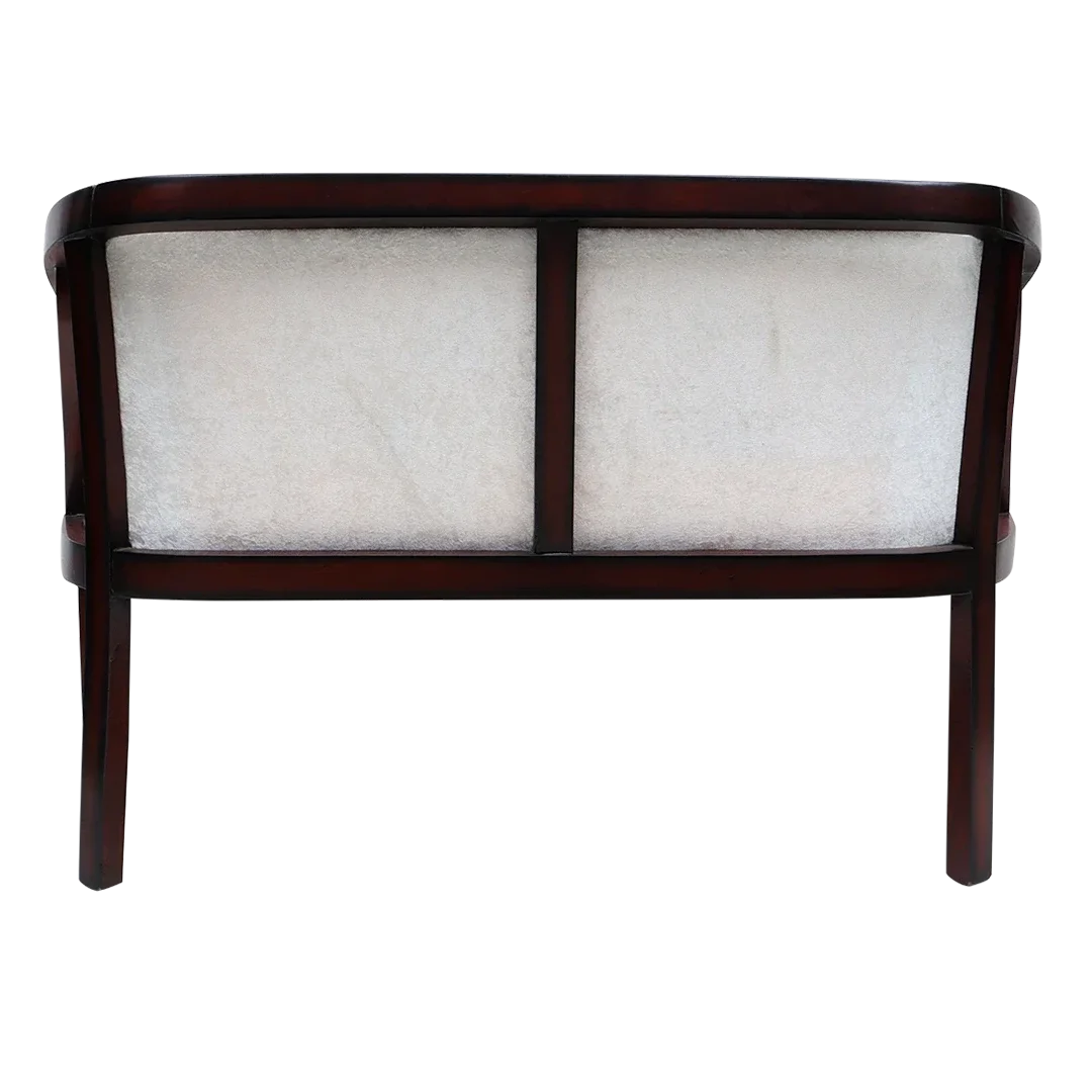 Verior Solid Wood Love Sofa (Brown Silver) Back View