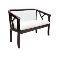 Verior Solid Wood Love Sofa (Brown Silver) Side View