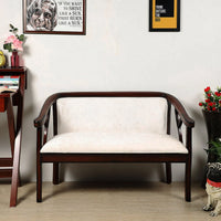 Verior Solid Wood Love Sofa (Brown Silver) lifestyle view