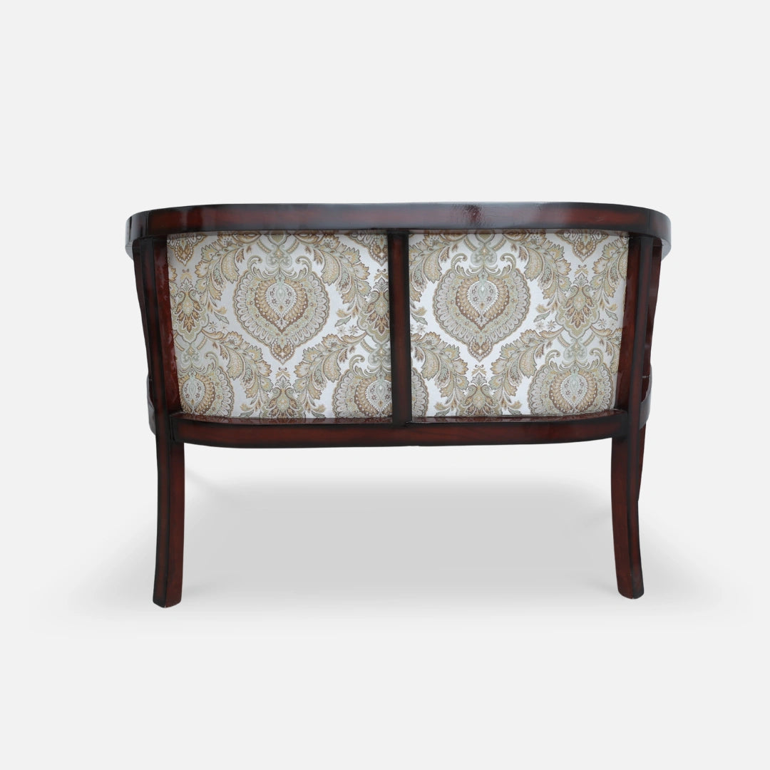  Verior Solid Wood Love Sofa (Brown) back view 