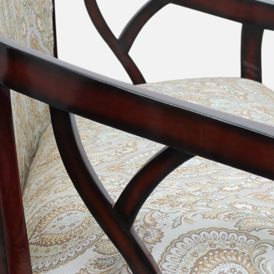  Verior Solid Wood Love Sofa (Brown) close view 