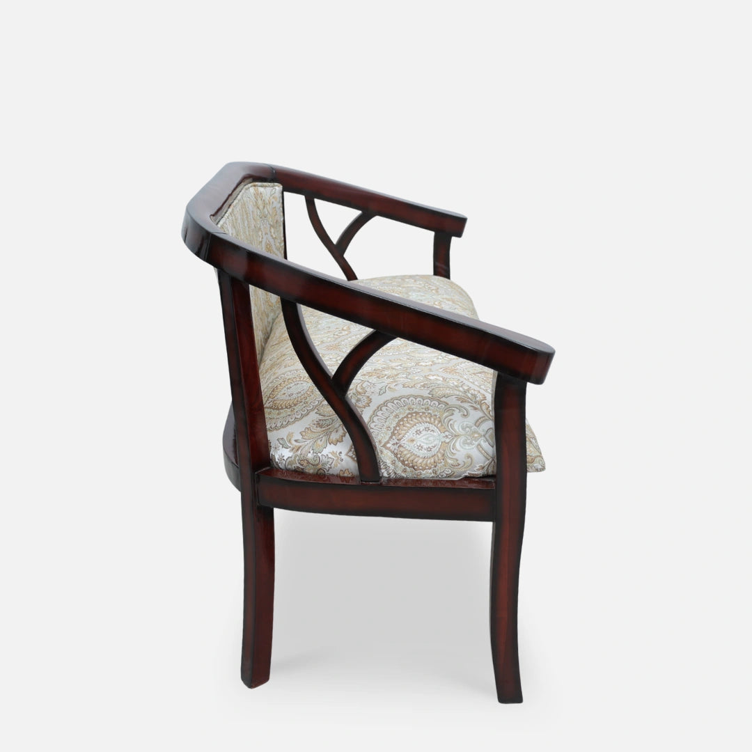 Verior Solid Wood Love Sofa (Brown) side view 