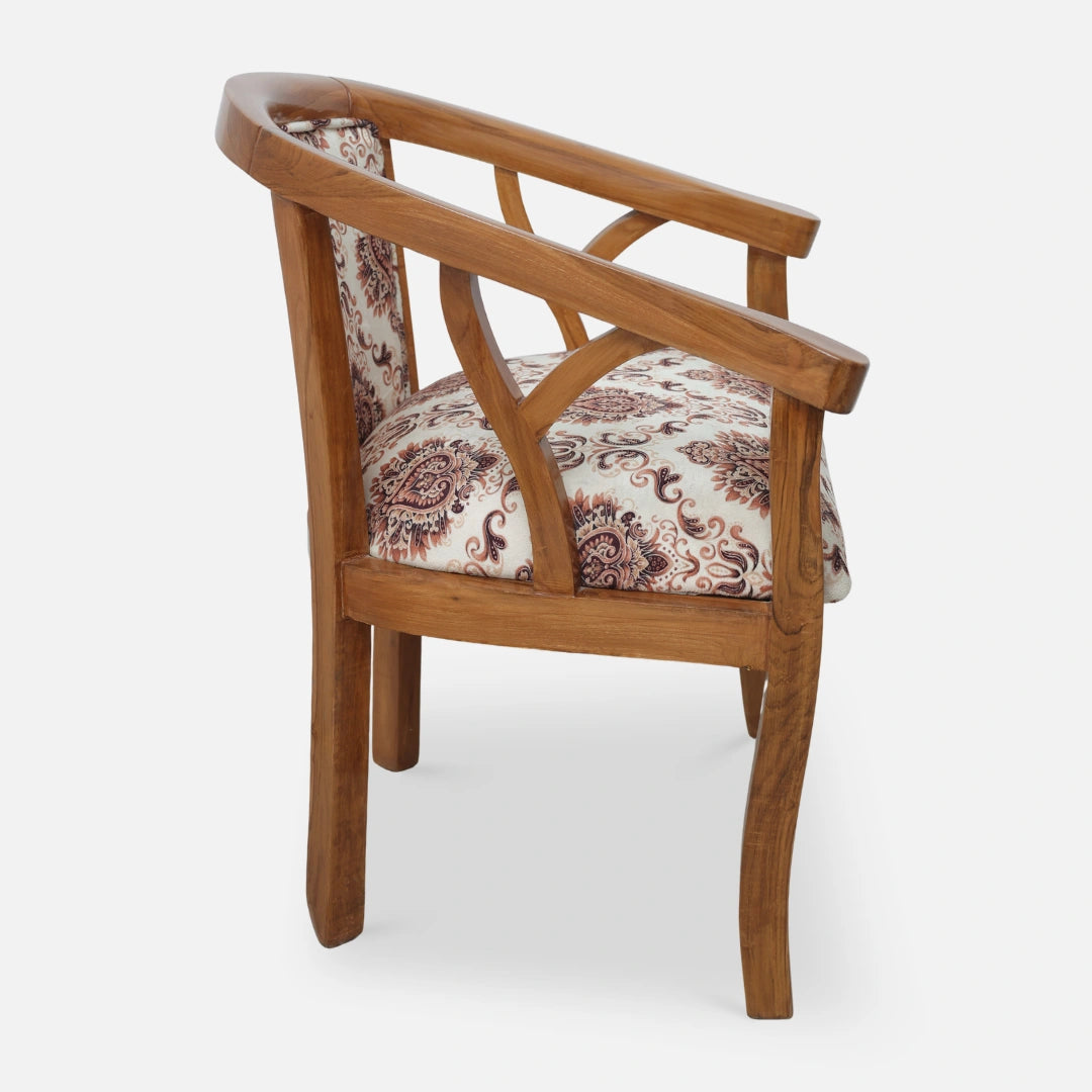 Verior Teak Wood Arm Chair (Teak) side view 