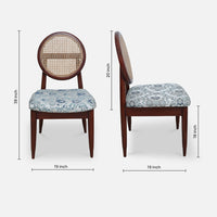 Verona Teak Wood Dining Chairs (Brown) dimensions image 