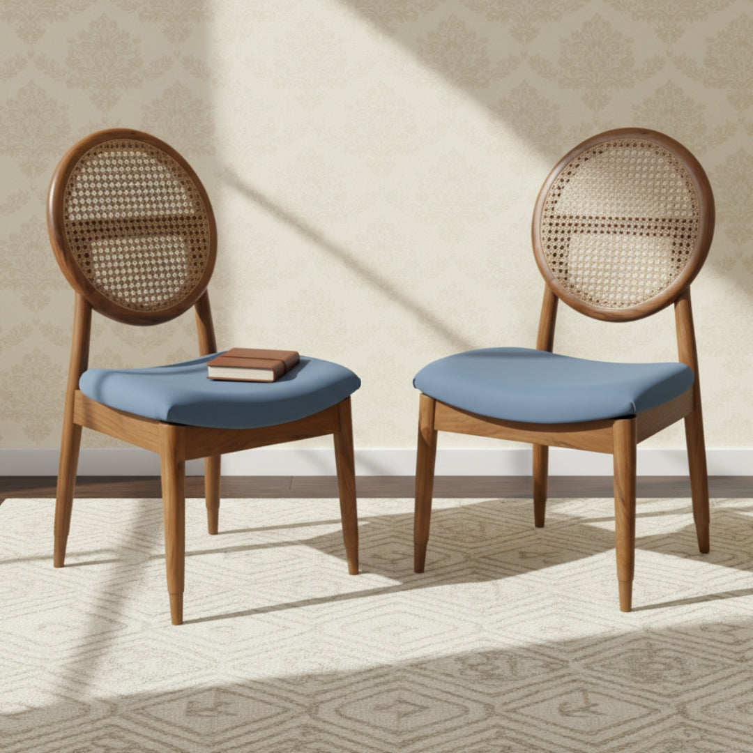 Verona Teak Wood Dining Chairs (Teak) lifestyle view 