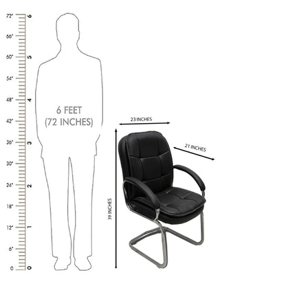 Vetra Visitor Chair with Armrest (Black) dimensions