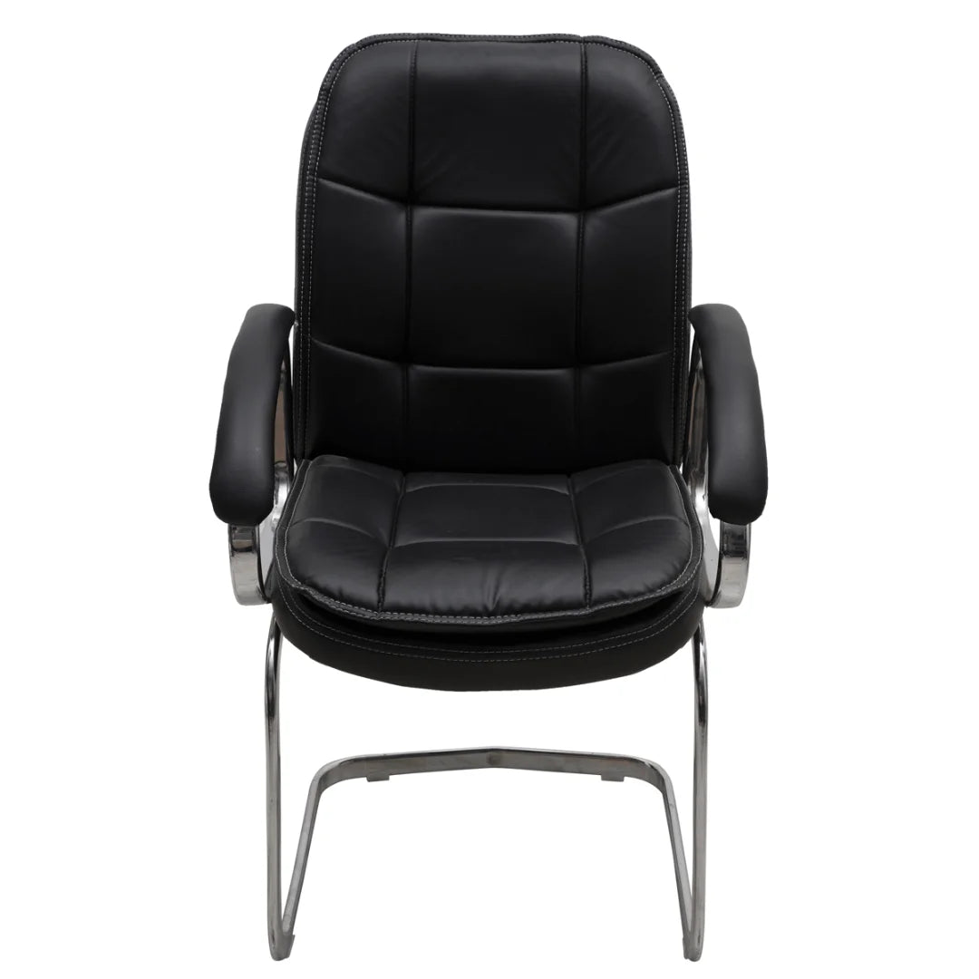Vetra Visitor Chair with Armrest (Black) front view
