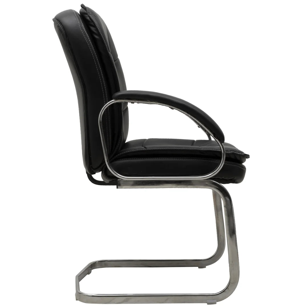 Vetra Visitor Chair with Armrest (Black) side view