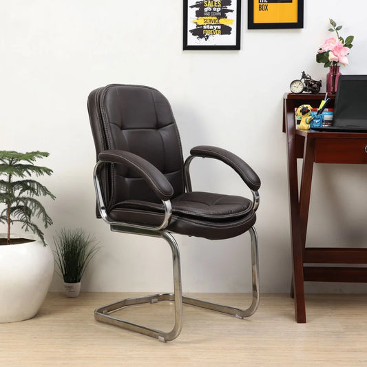 Vetra Visitor Chair with Armrest (Dard Brown) Lifestyle view