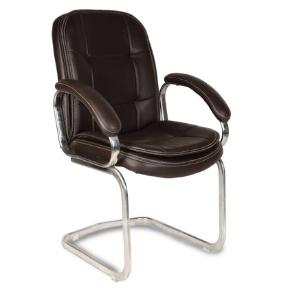 Vetra Visitor Chair with Armrest (Dark Brown) side angle
