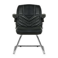 Veyron Visitor Chair with Armrest (Black) Front view