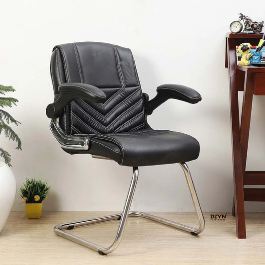 Veyron Visitor Chair with Armrest (Black) Lifestyle view