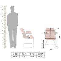 Veyron Visitor Chair with Armrest (Brown) Dimensions