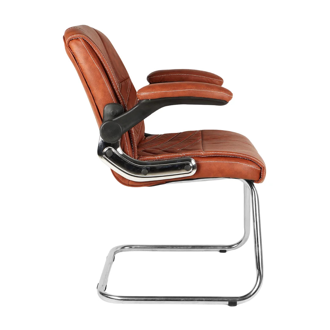 Veyron Visitor Chair with Armrest (Brown) Side view