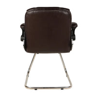 Veyron Visitor Chair with Armrest (Dark Brown) Back view