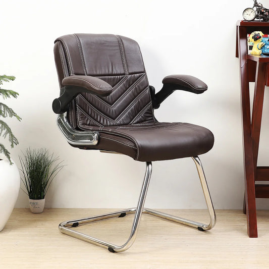Veyron Visitor Chair with Armrest (Dark Brown) Lifestyle view
