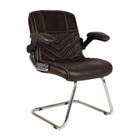 Veyron Visitor Chair with Armrest (Dark Brown) side angle