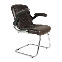 Veyron Visitor Chair with Armrest (Dark Brown) side view