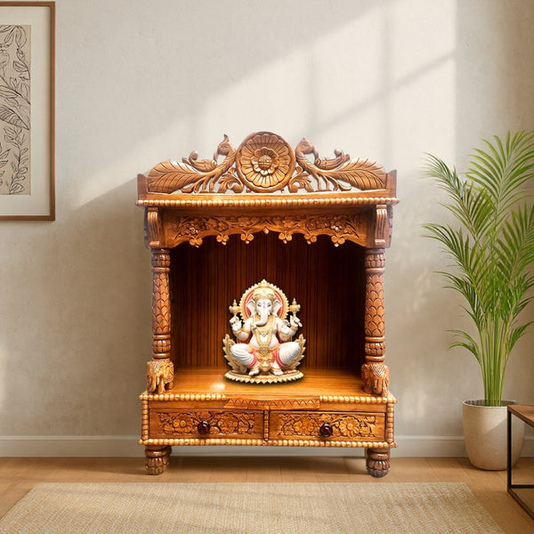 Vidya Teak Wood Mandir (Teak) lifestyle view