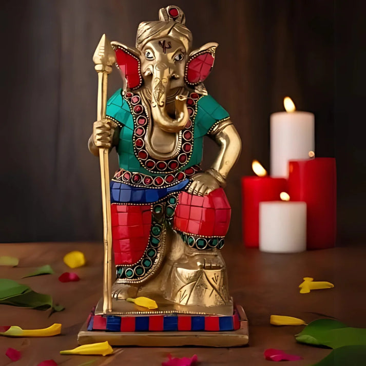 Vighnaharta Brass Idol - 4 Inch