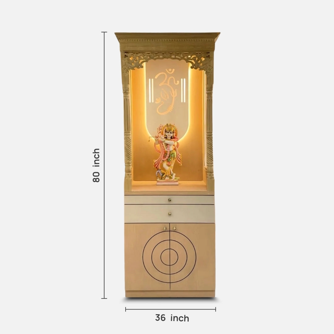 Vigraha Teak Wood Mandap (Brown) dimensions 