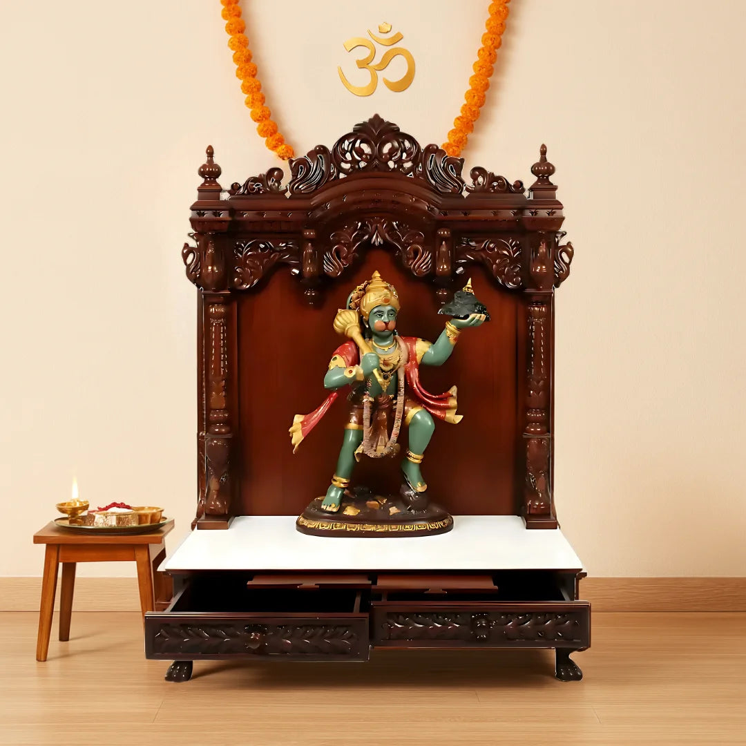 Vimala Teak Wood Mandir (Brown) Life Style View