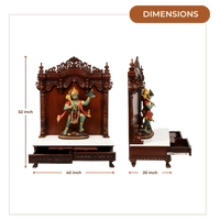 Vimala Teak Wood Mandir (Brown) dimensions