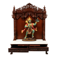 Vimala Teak Wood Mandir (Brown) front angle