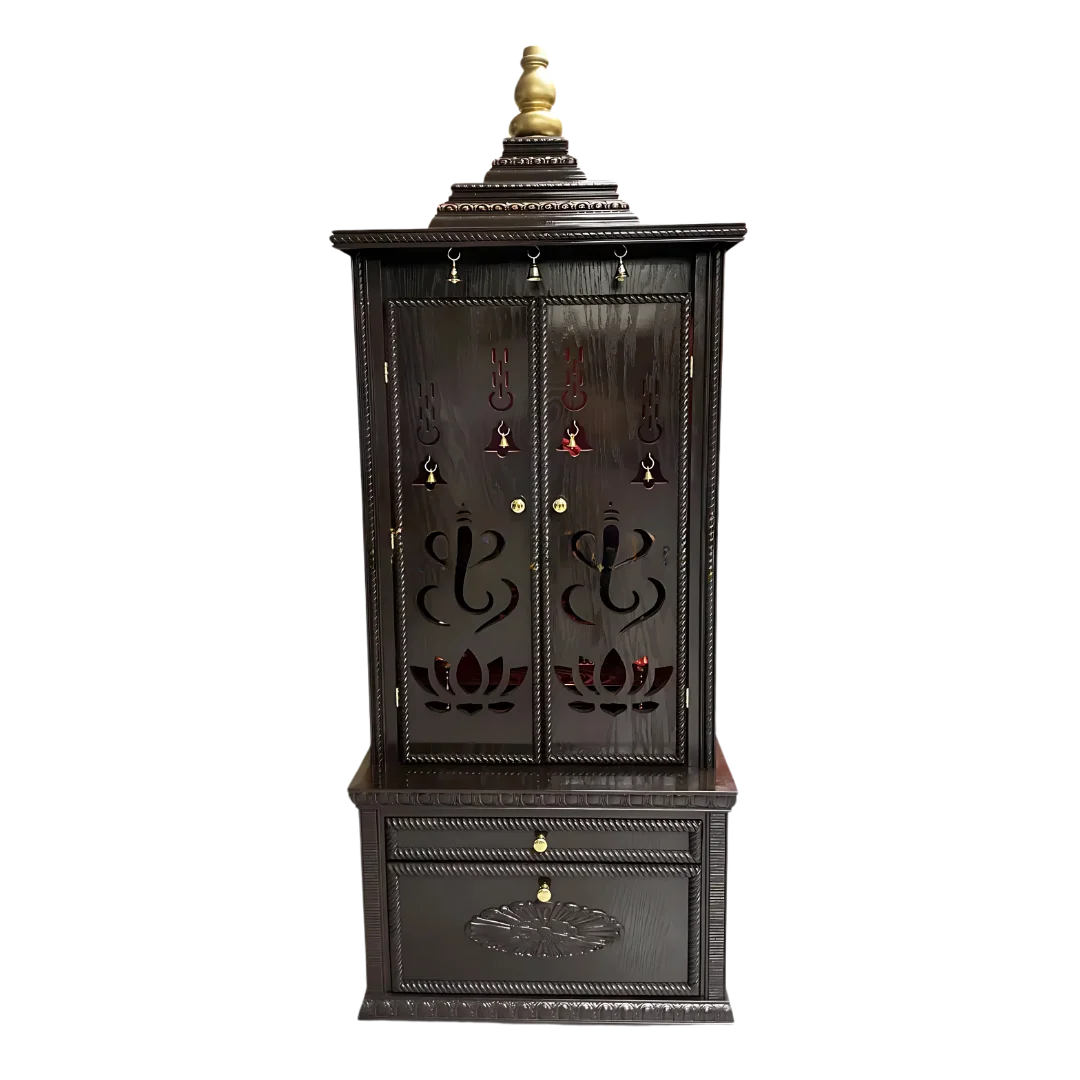 Vimalam Teak Wood Mandap (Dark Brown) Front view