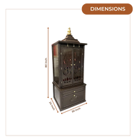 Vimalam Teak Wood Mandap (Dark Brown) dimensions