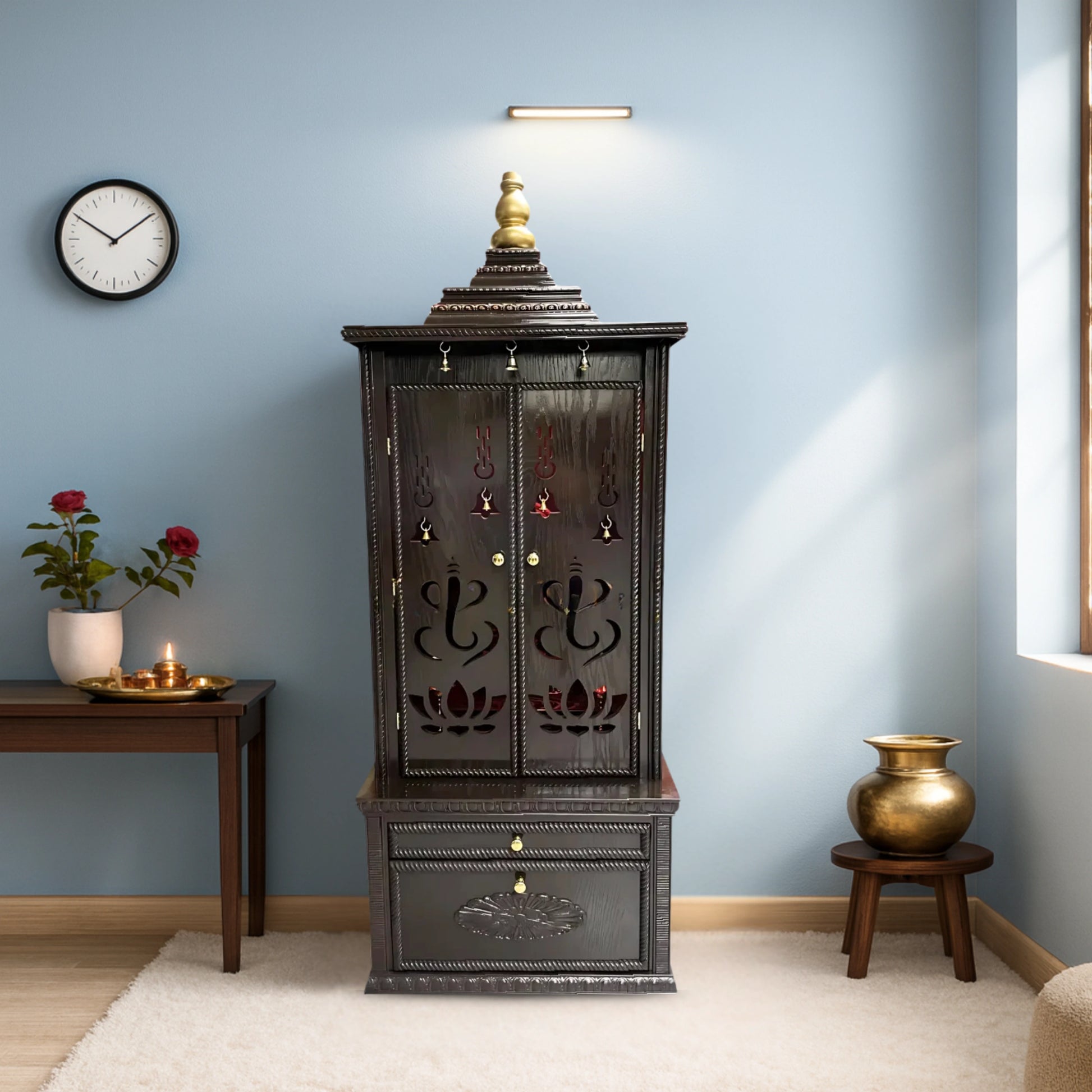 Vimalam Teak Wood Mandap (Dark Brown) lifestyle view