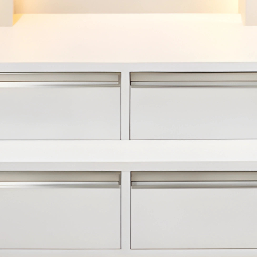 Vinayra Wooden Corian Mandir (White) drawers 