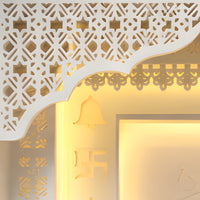 Vinayra Wooden Corian Mandir (White) zoom  view