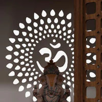  Vishesh Teak Wood Mandir (Brown) close view 