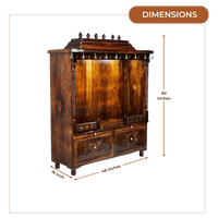 Vishranti Sheesham Wood Mandir (Teak) Dimensions