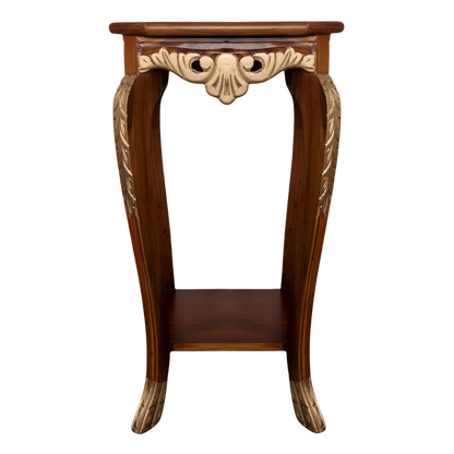 Vista Teak Wood Planter Table Front View (Teak)